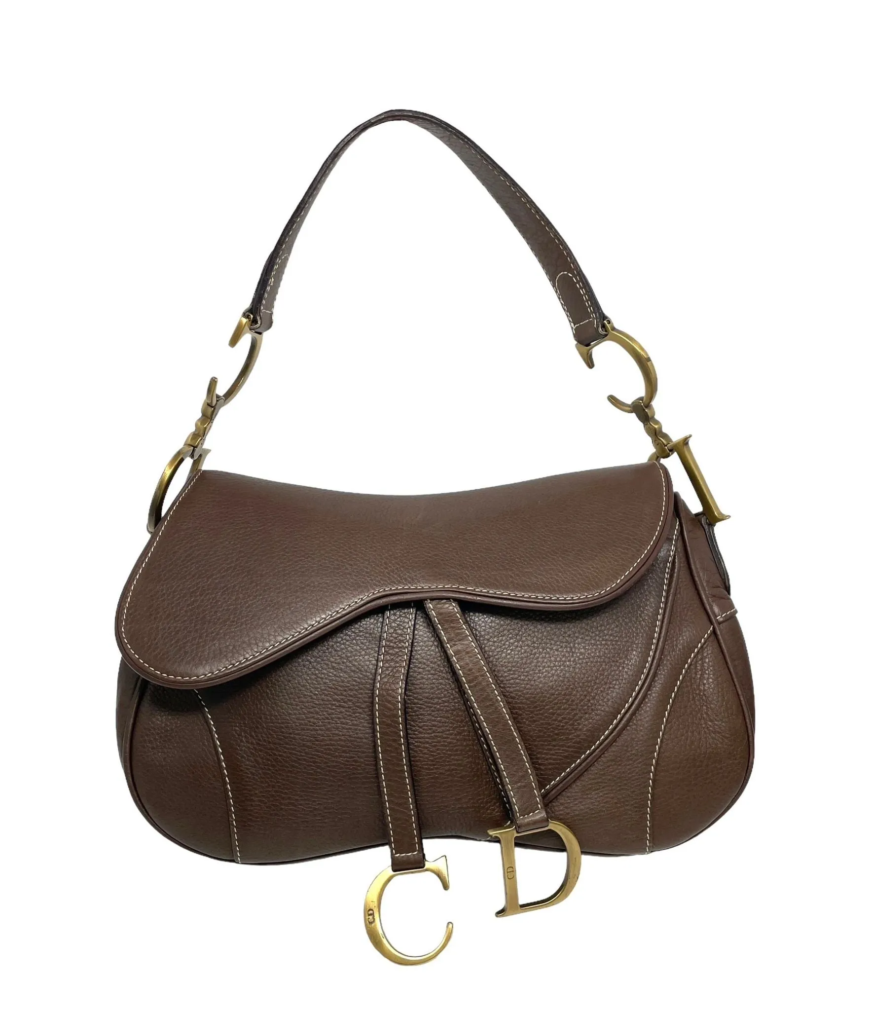 Dior Brown Leather Saddle Bag