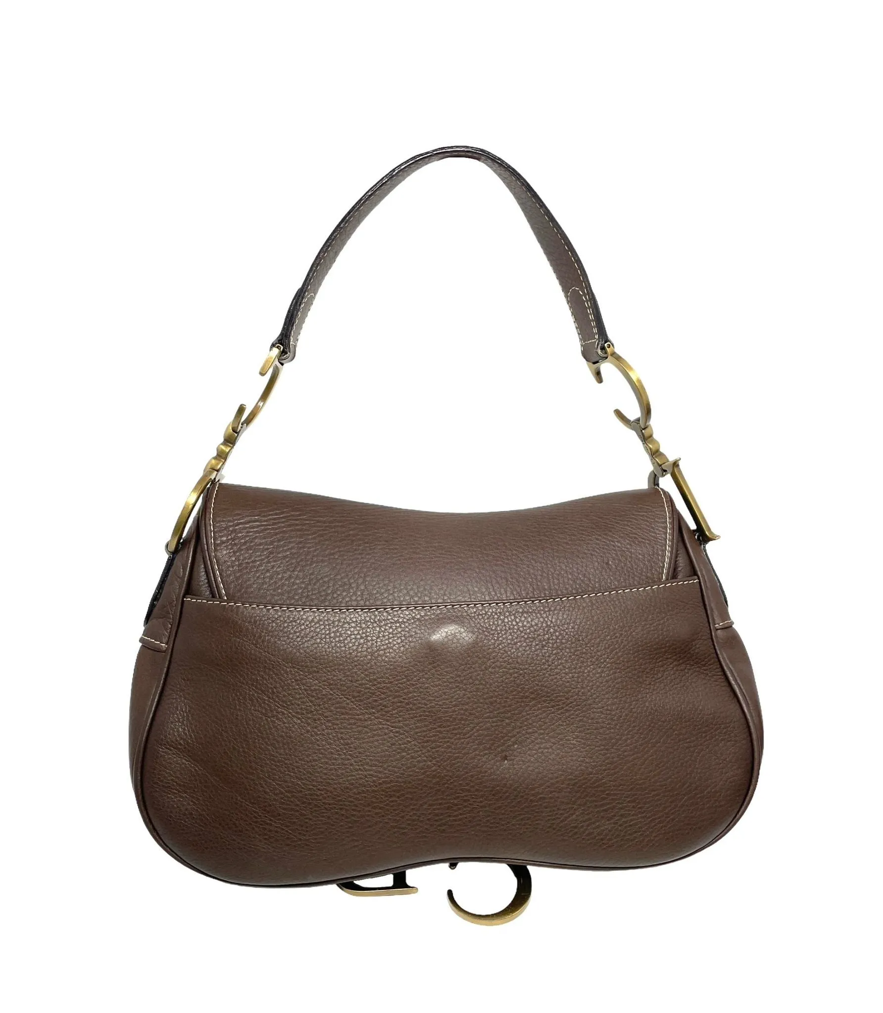 Dior Brown Leather Saddle Bag