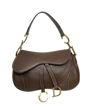 Dior Brown Leather Saddle Bag