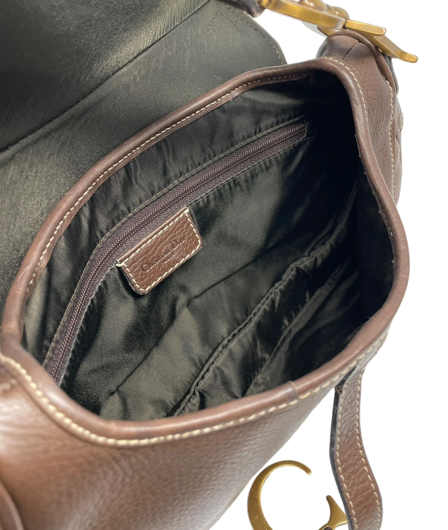 Dior Brown Leather Saddle Bag