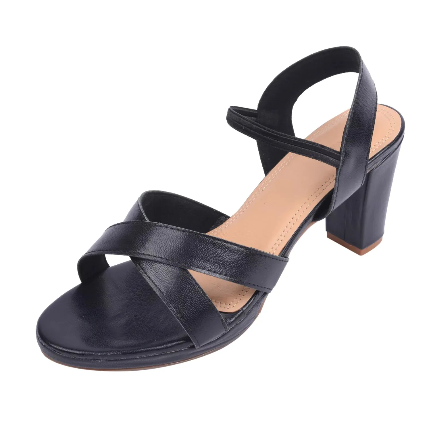 DIVA Black Platform Block Heels
