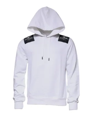 Dolce & Gabbana White Logo Cotton Hooded Sweatshirt Sweater