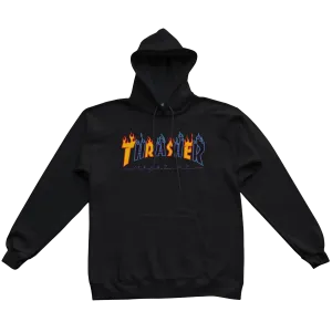Double Flame Logo Hoodie Black