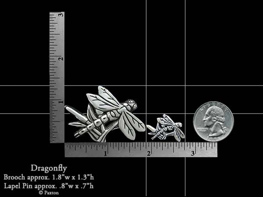 Dragonfly Lapel Pin or Dragonfly Brooch Sterling Silver