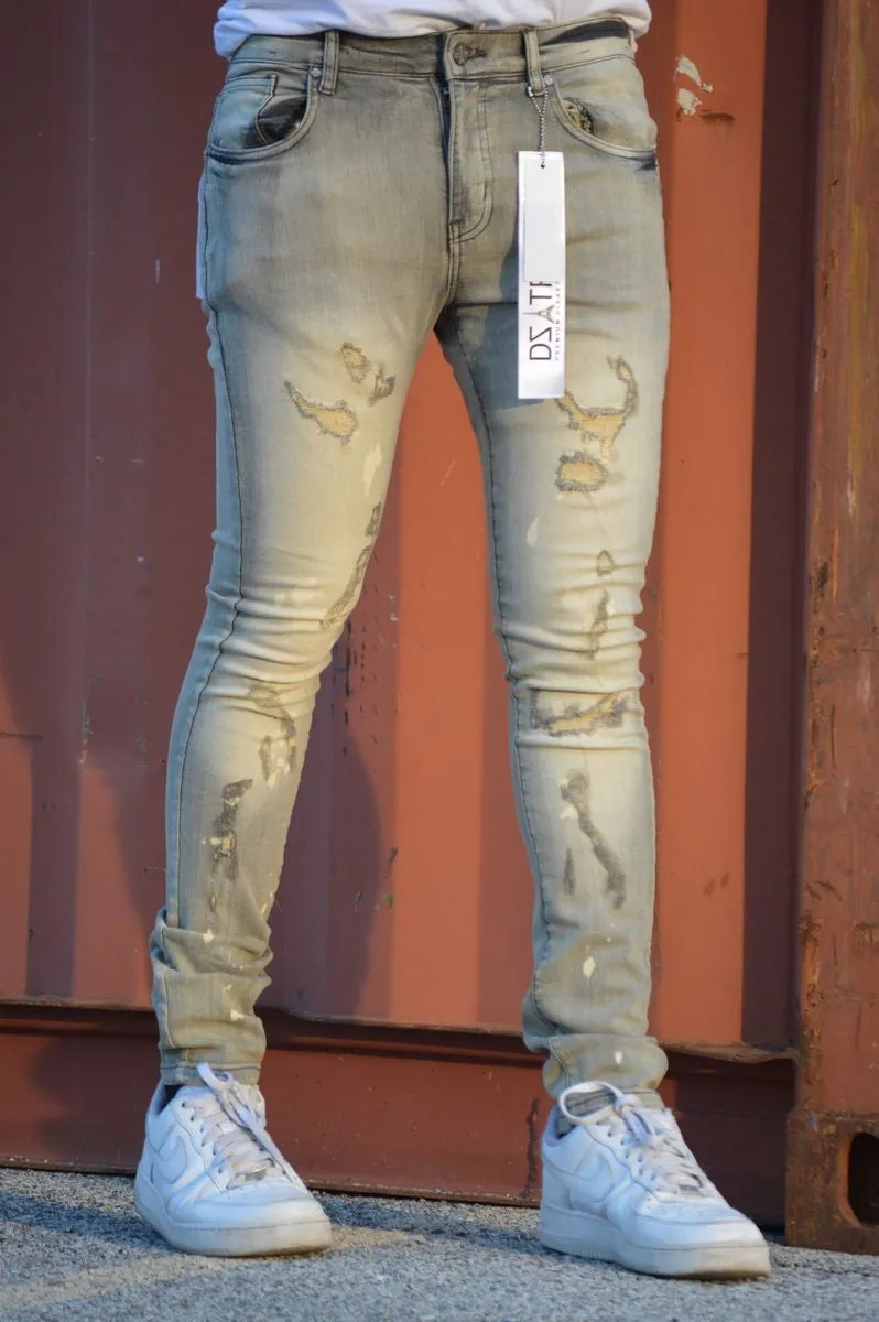 DZTR SUPER STRETCH DENIM SLIM FIT (GREY SPLASH)