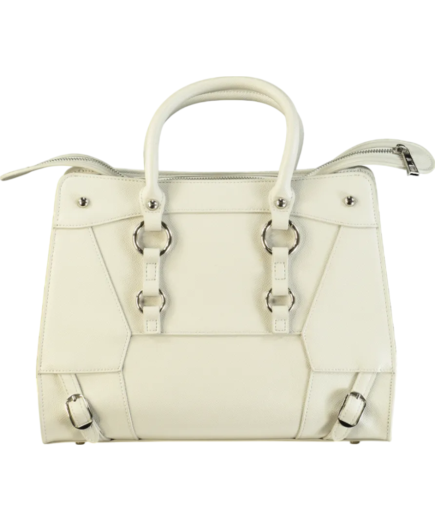 Eden Reflex Luxury Vegan Beige Ivory Top Handle Bag