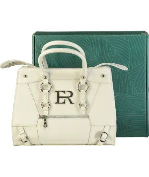 Eden Reflex Luxury Vegan Beige Ivory Top Handle Bag