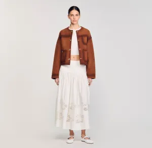 Edonie Floral Embroidery Skirt Ecru