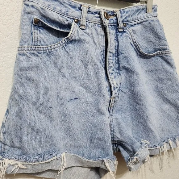 Edwin Blue Denim High Waist Shorts Size S