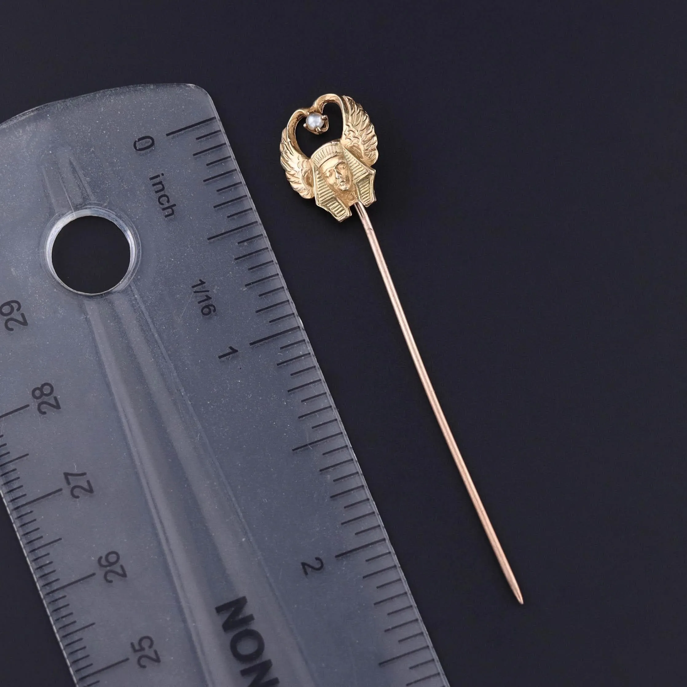 Egyptian Revival Stickpin of 10k Gold
