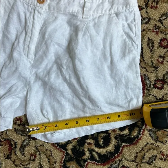 Eileen Fisher 100% Organic Linen White Shorts - Size 6