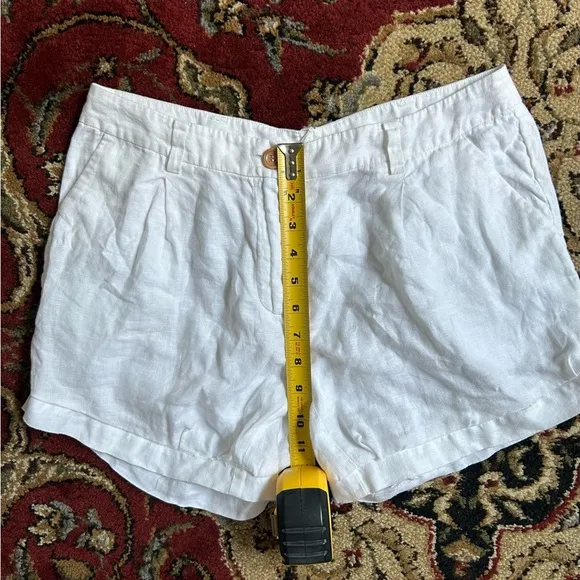Eileen Fisher 100% Organic Linen White Shorts - Size 6
