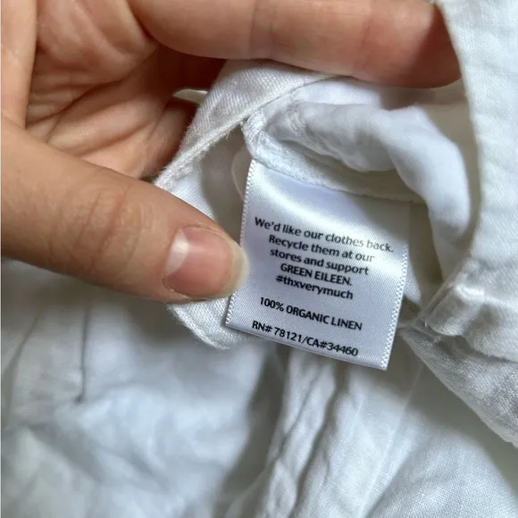 Eileen Fisher 100% Organic Linen White Shorts - Size 6