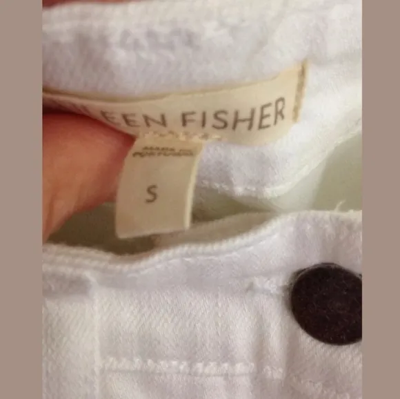 EILEEN FISHER Women's White Straight Jeans 32x32