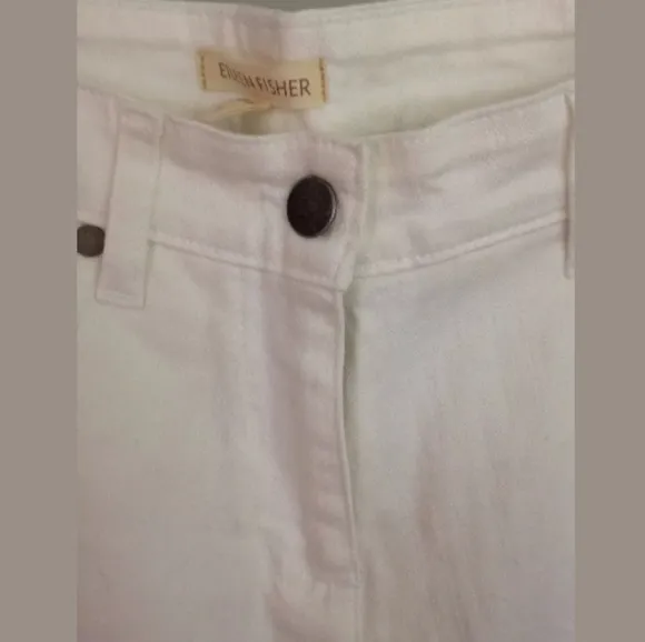 EILEEN FISHER Women's White Straight Jeans 32x32