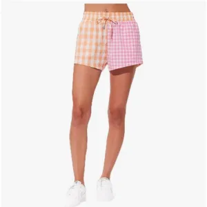 Eleven by Venus Williams Gingham Shorts Size L Checkered Coral Fuschia