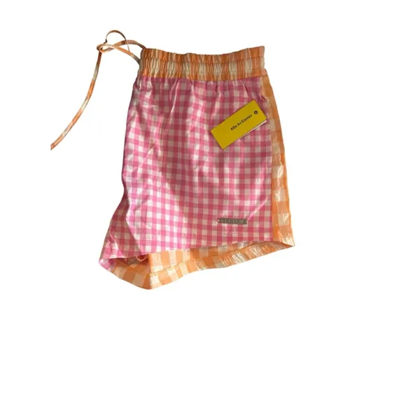 Eleven by Venus Williams Gingham Shorts Size L Checkered Coral Fuschia