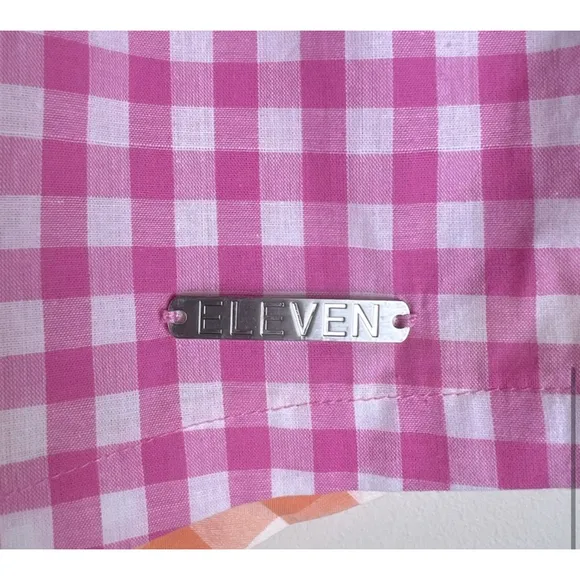 Eleven by Venus Williams Gingham Shorts Size L Checkered Coral Fuschia