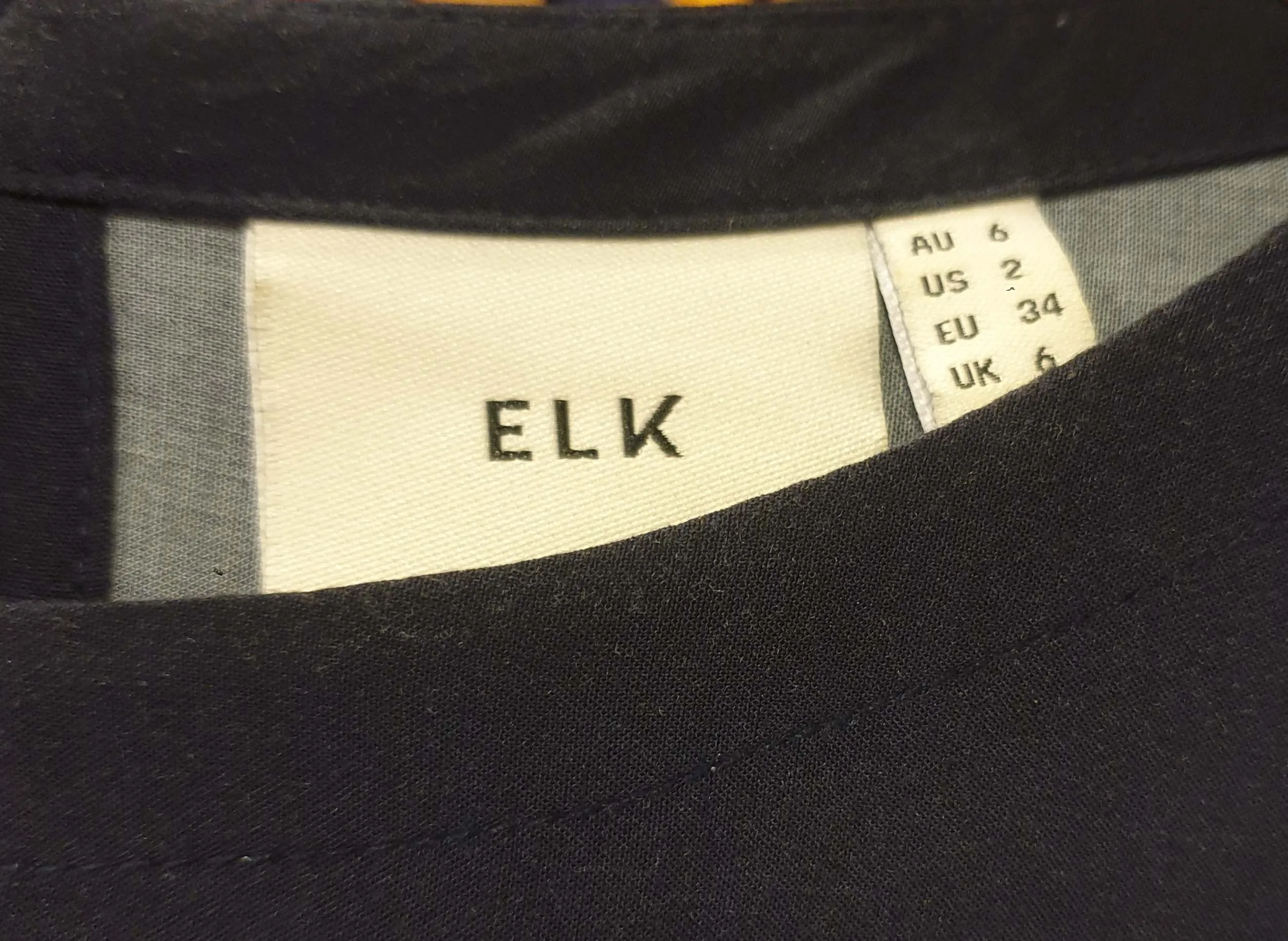 Elk navy maxi dress with lovely subtle print size 6, best fits 6-8