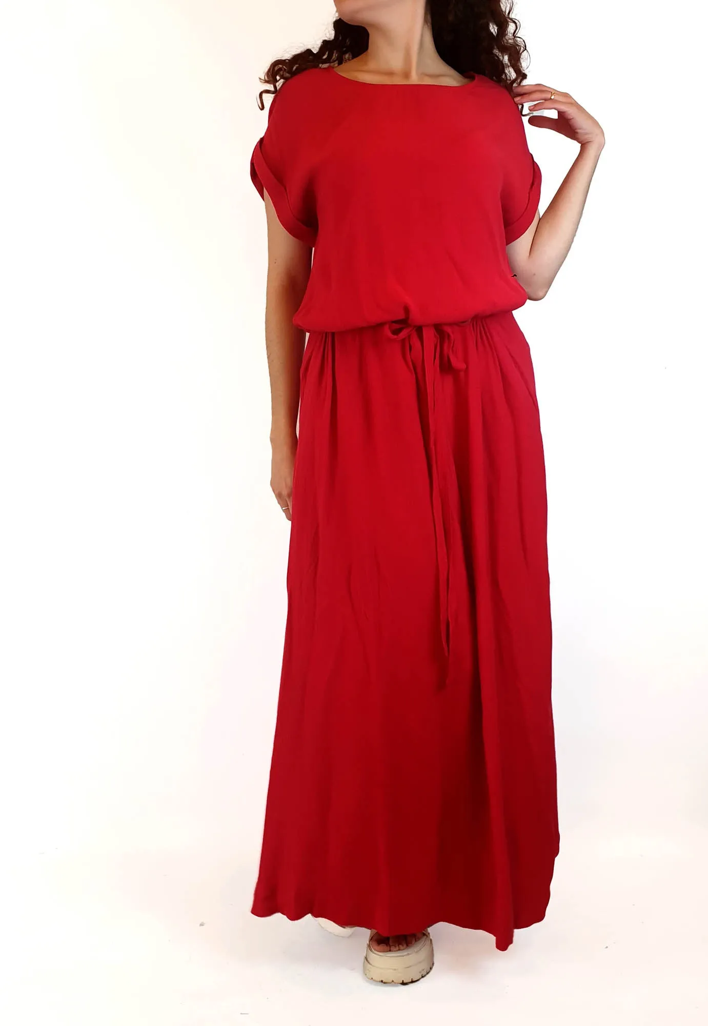 Elk red short sleeve maxi dress size 10