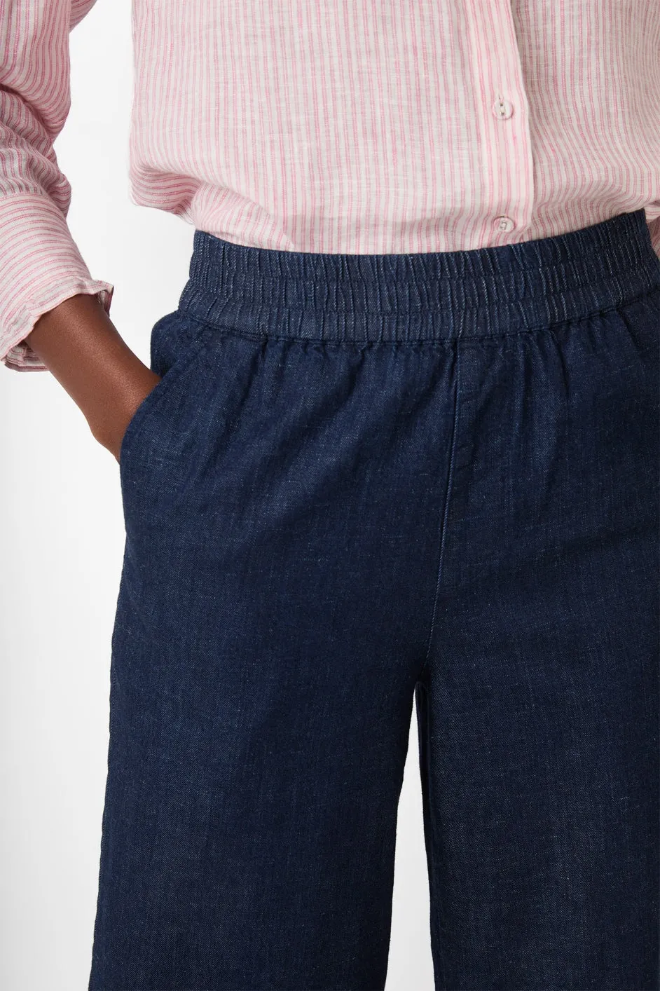 Elle Wide Leg Cropped Jean – Rinse Wash