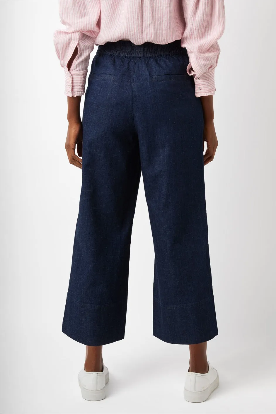 Elle Wide Leg Cropped Jean – Rinse Wash