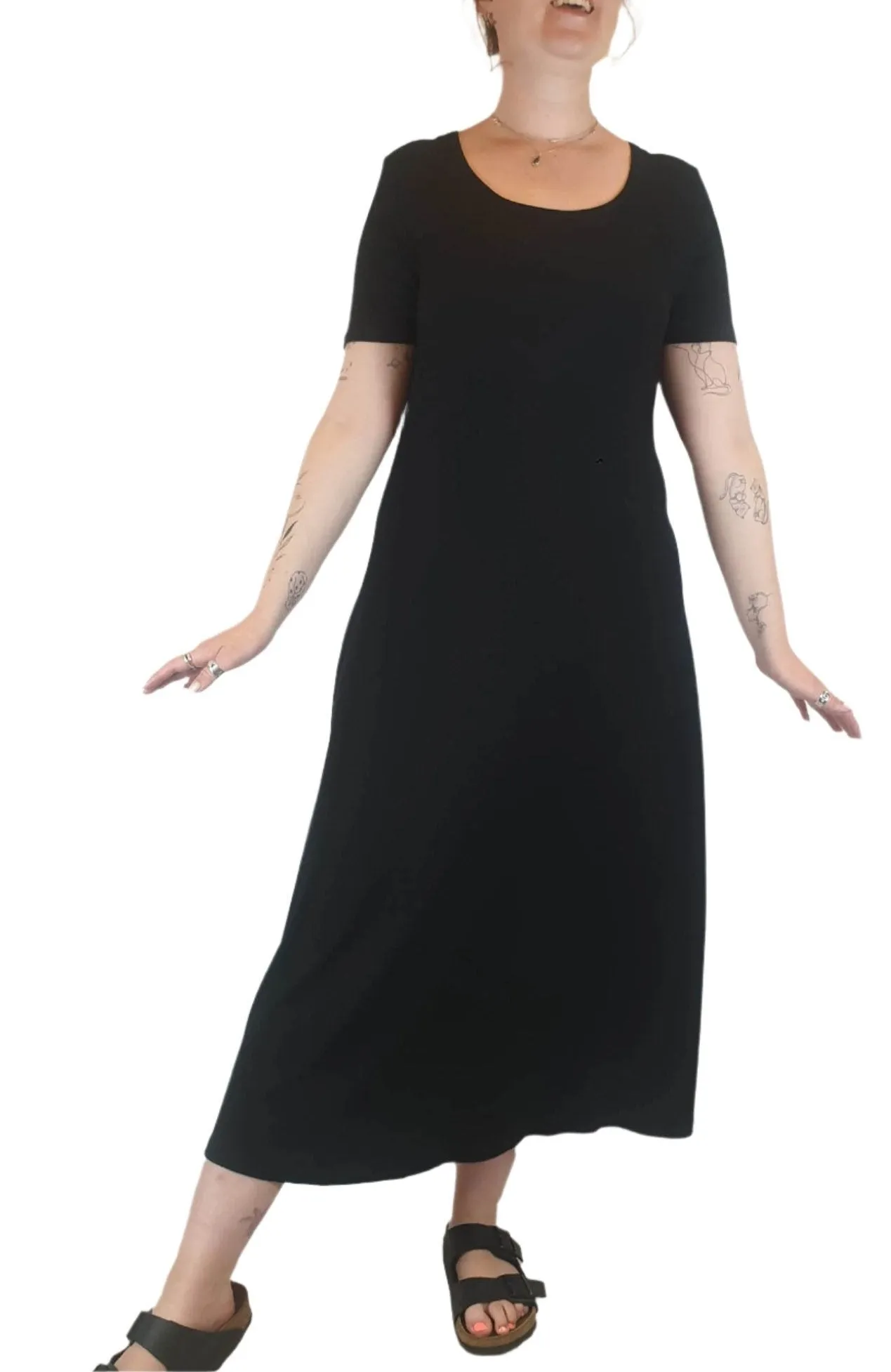 Elm black ribbed maxi dress size 12