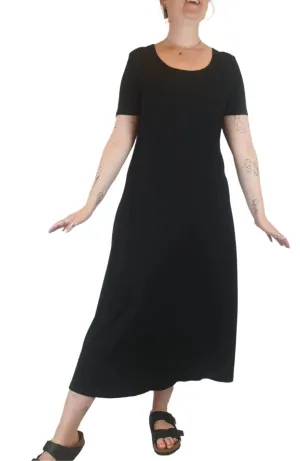Elm black ribbed maxi dress size 12