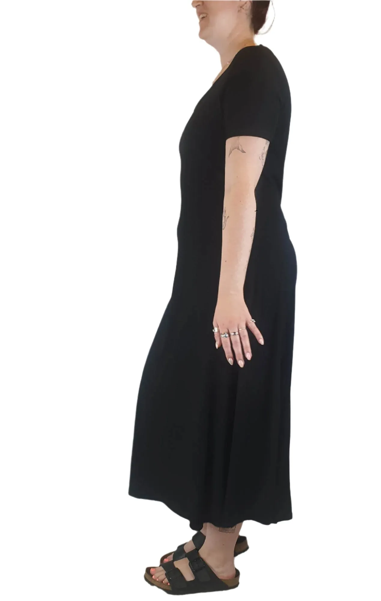 Elm black ribbed maxi dress size 12