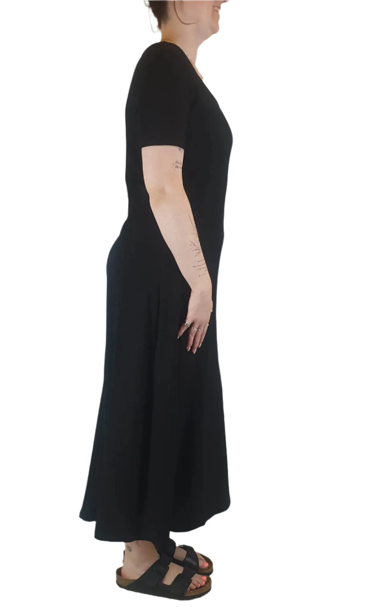Elm black ribbed maxi dress size 12