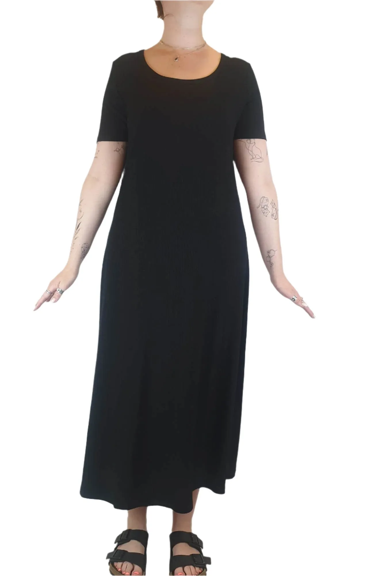 Elm black ribbed maxi dress size 12