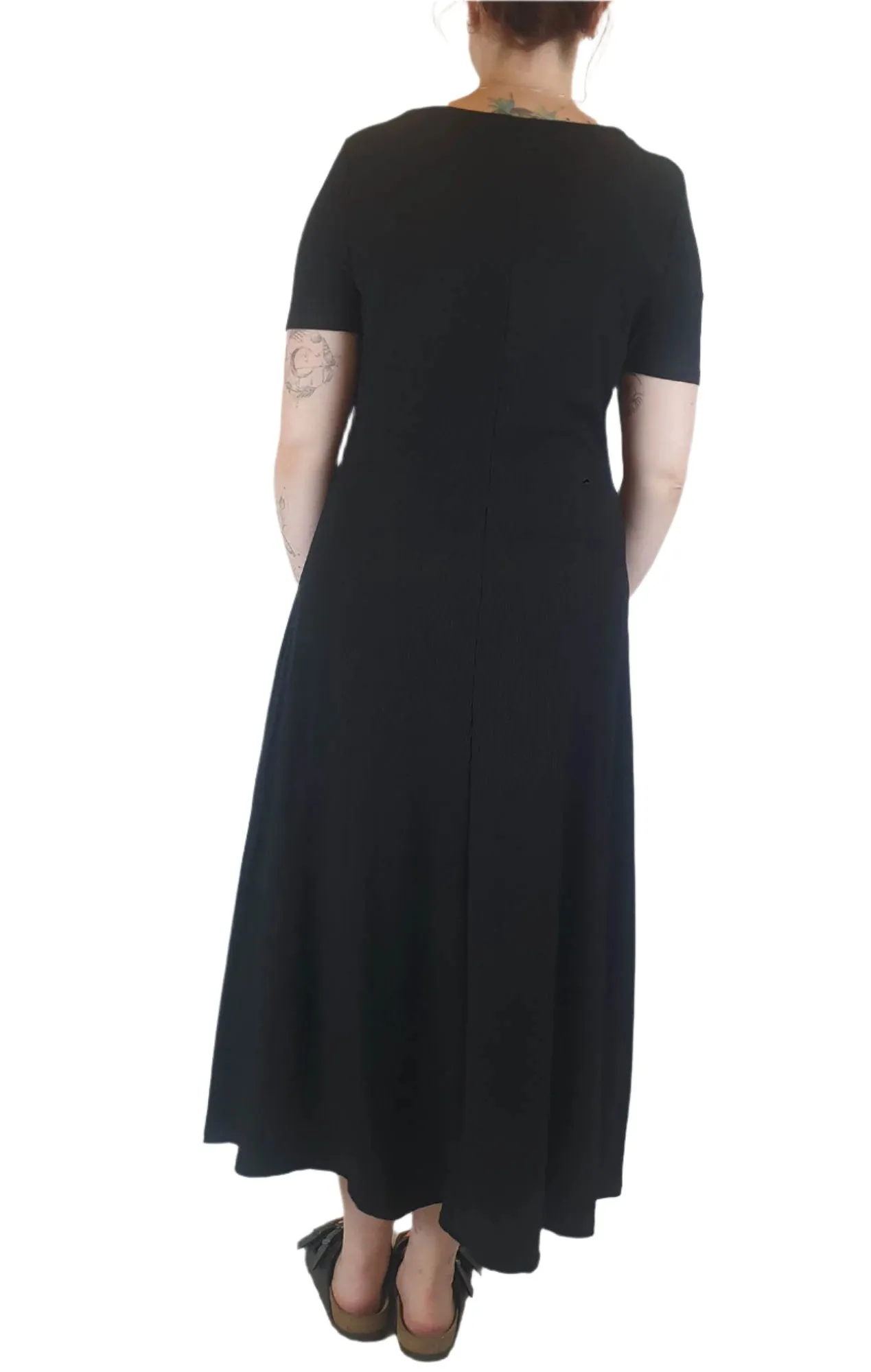 Elm black ribbed maxi dress size 12