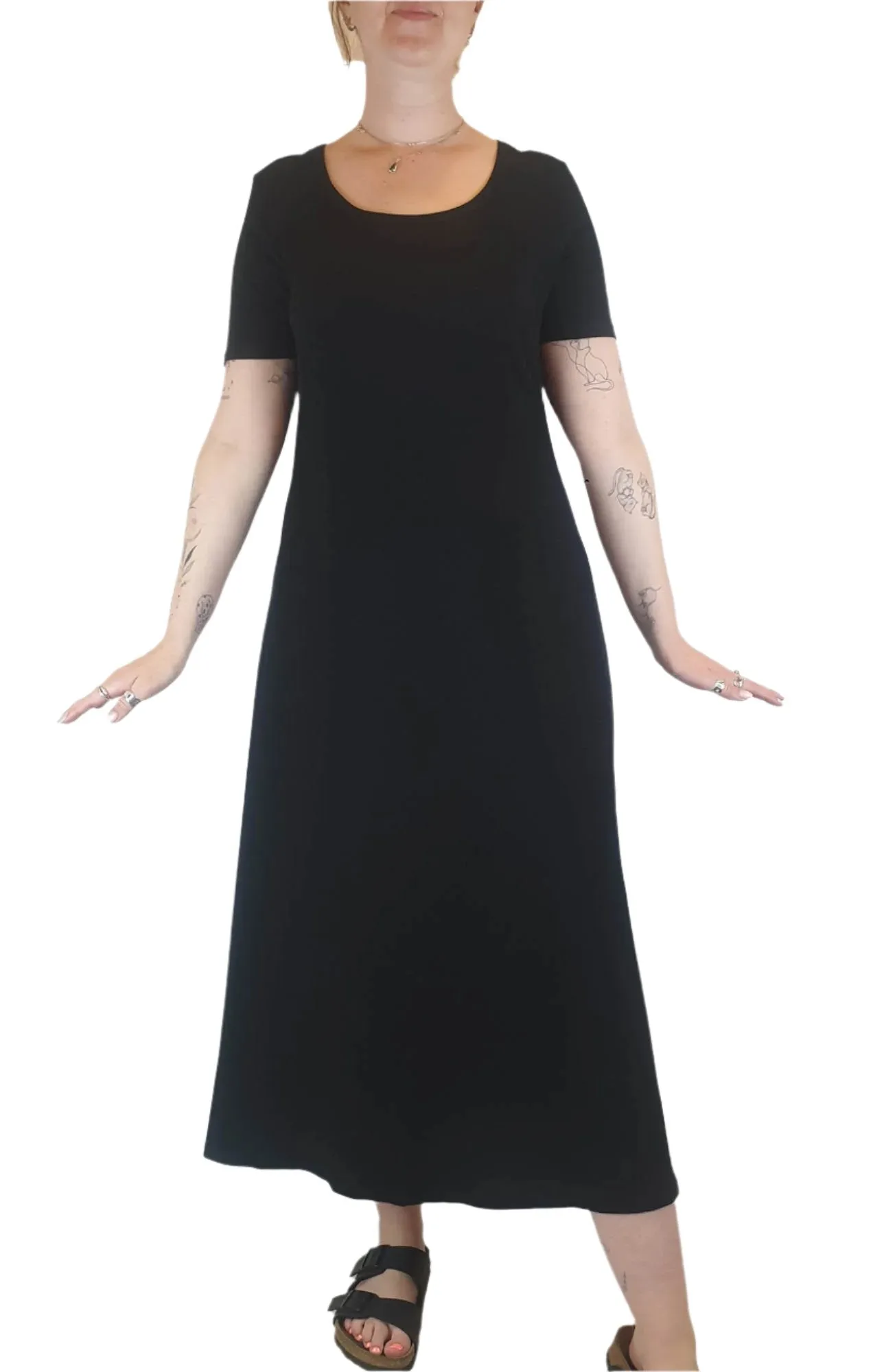 Elm black ribbed maxi dress size 12