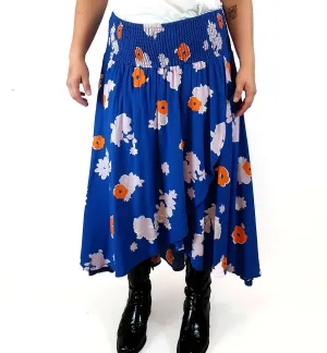 Elm blue floral print layered maxi skirt size 14
