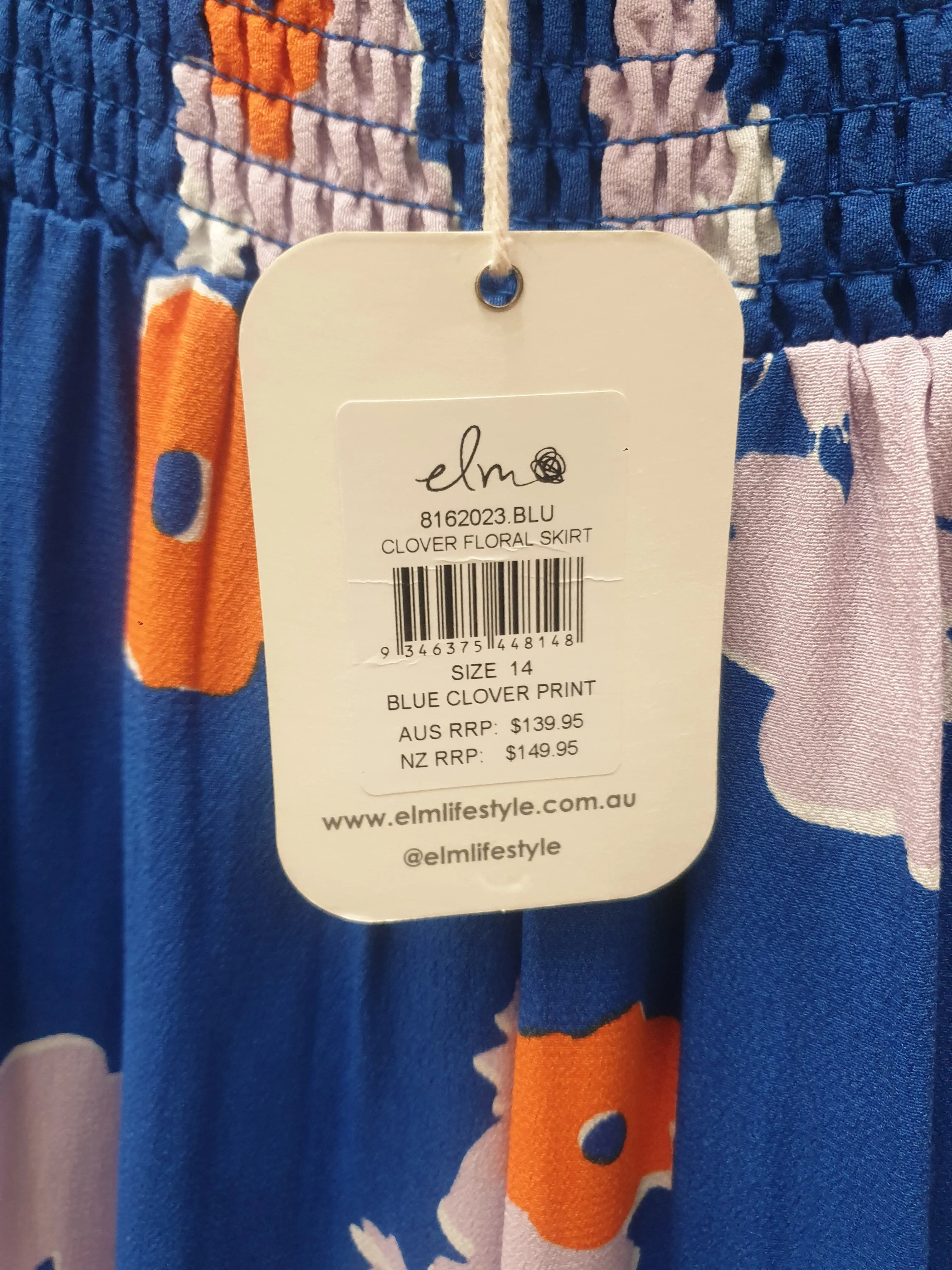 Elm blue floral print layered maxi skirt size 14