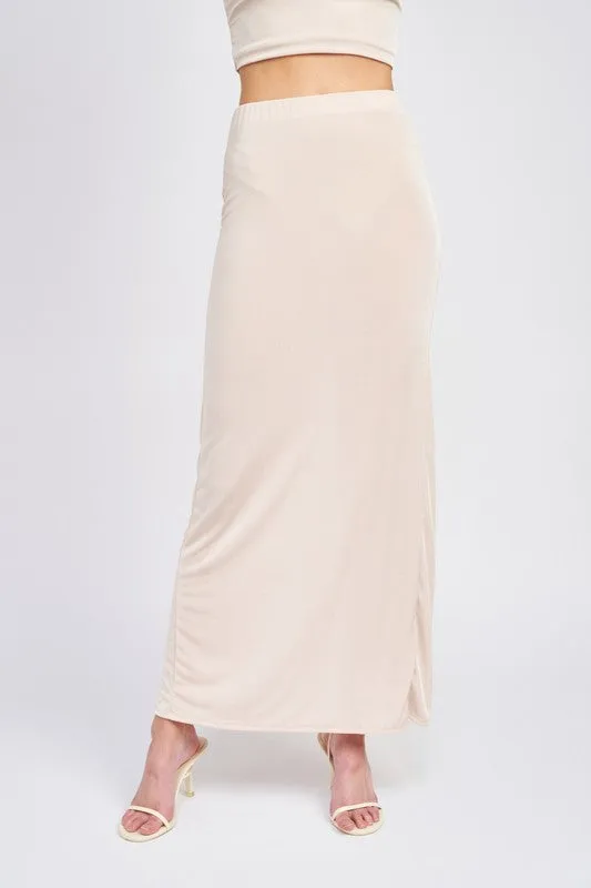 Emory Park HIGH WAISTED SHEER MAXI SKIRT