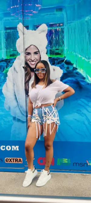 Entangled Denim Shorts