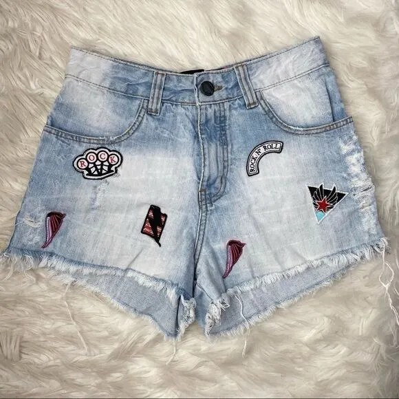 Espaço Fashion Rock n Roll Denim Shorts