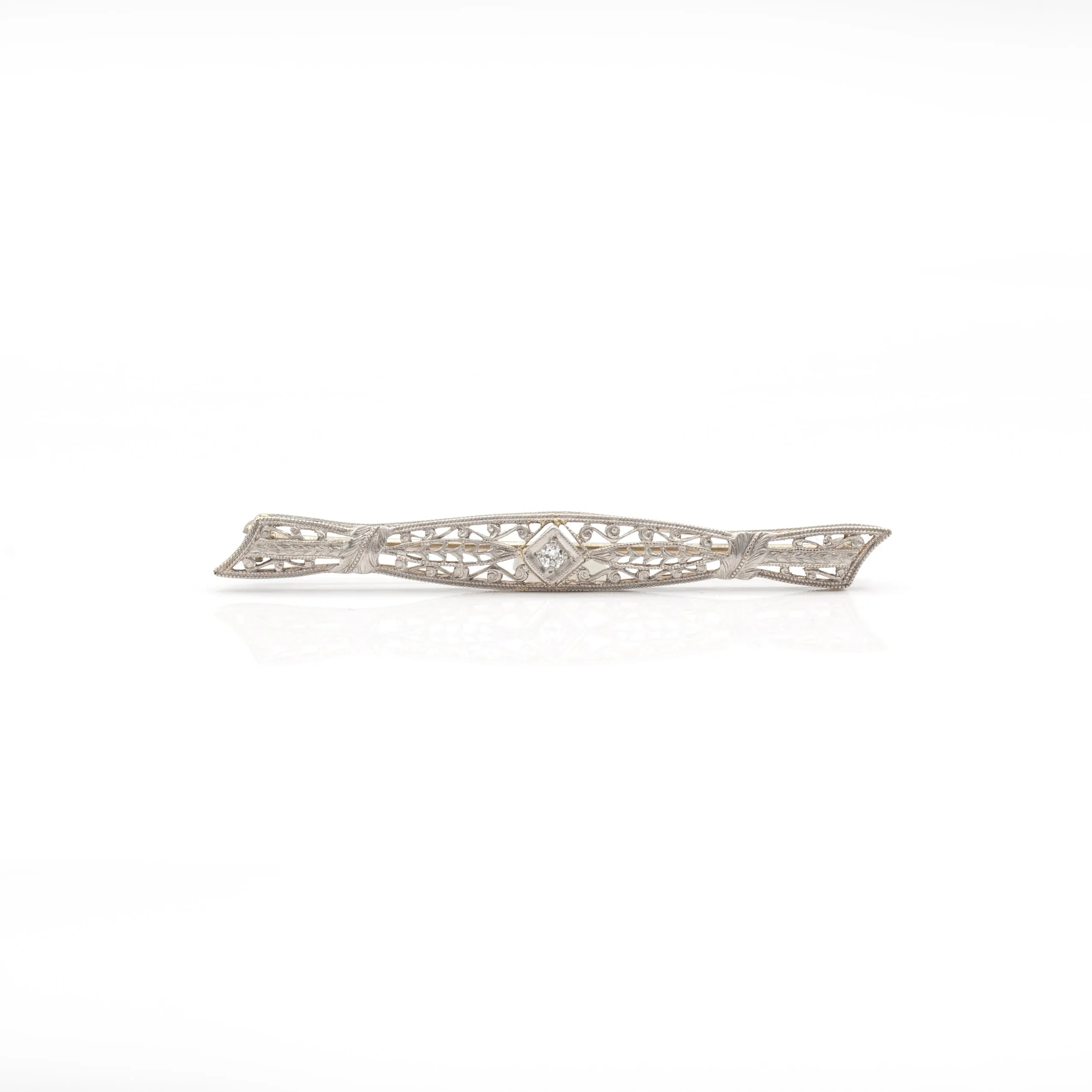 Estate Collection Diamond Filagree Pin