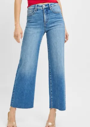 Extended Risen Tummy Control Crop Wide Leg Jeans (Med)