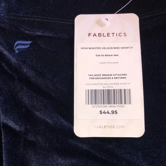 Fabletics Velour biker shorts