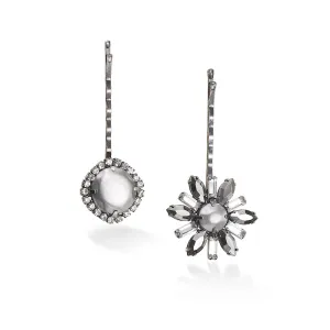 FACETED SILVER CRYSTAL HAIR  PINS & ACCS. #288SV8101 (7E6/6A1)