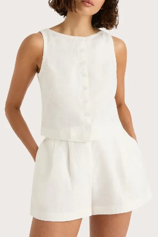 FAITHFULL THE BRAND - MIRELLE MINI SHORTS - WHITE