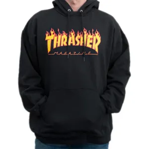 Flame Hooded Sweat Black
