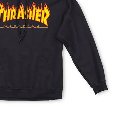 Flame Hooded Sweat Black