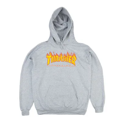 Flame Hooded Sweat Grey