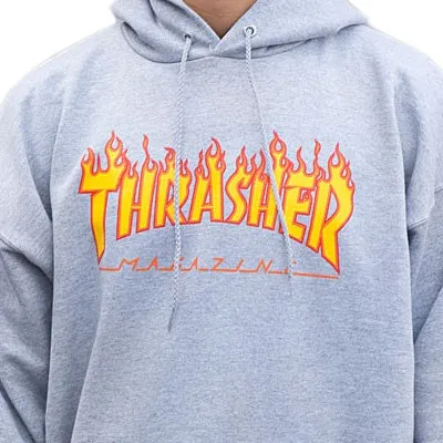 Flame Hooded Sweat Grey