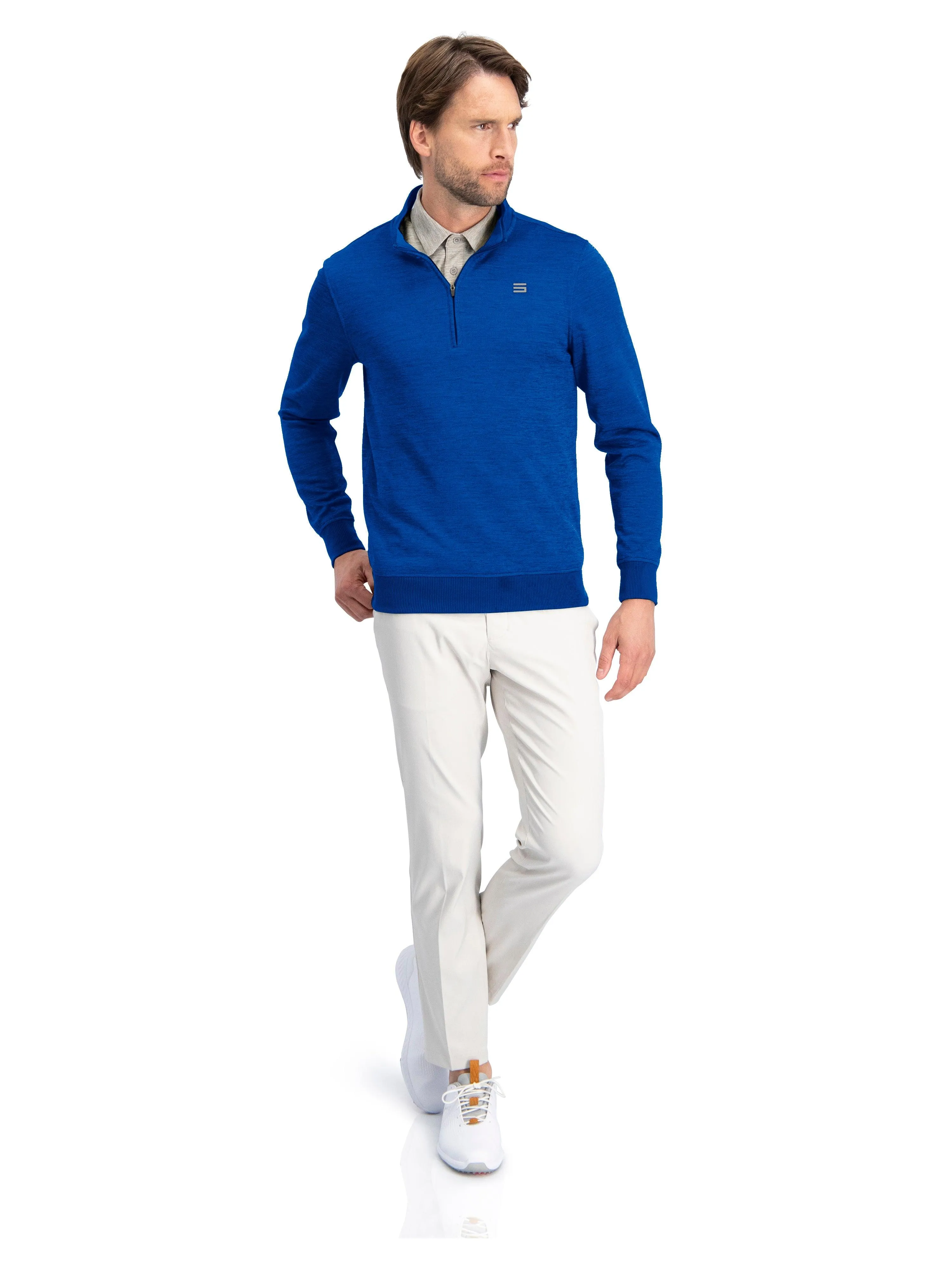 Fleece Dry Fit Pullover 1/4 Zip Golf Sweater - Tailored Fit