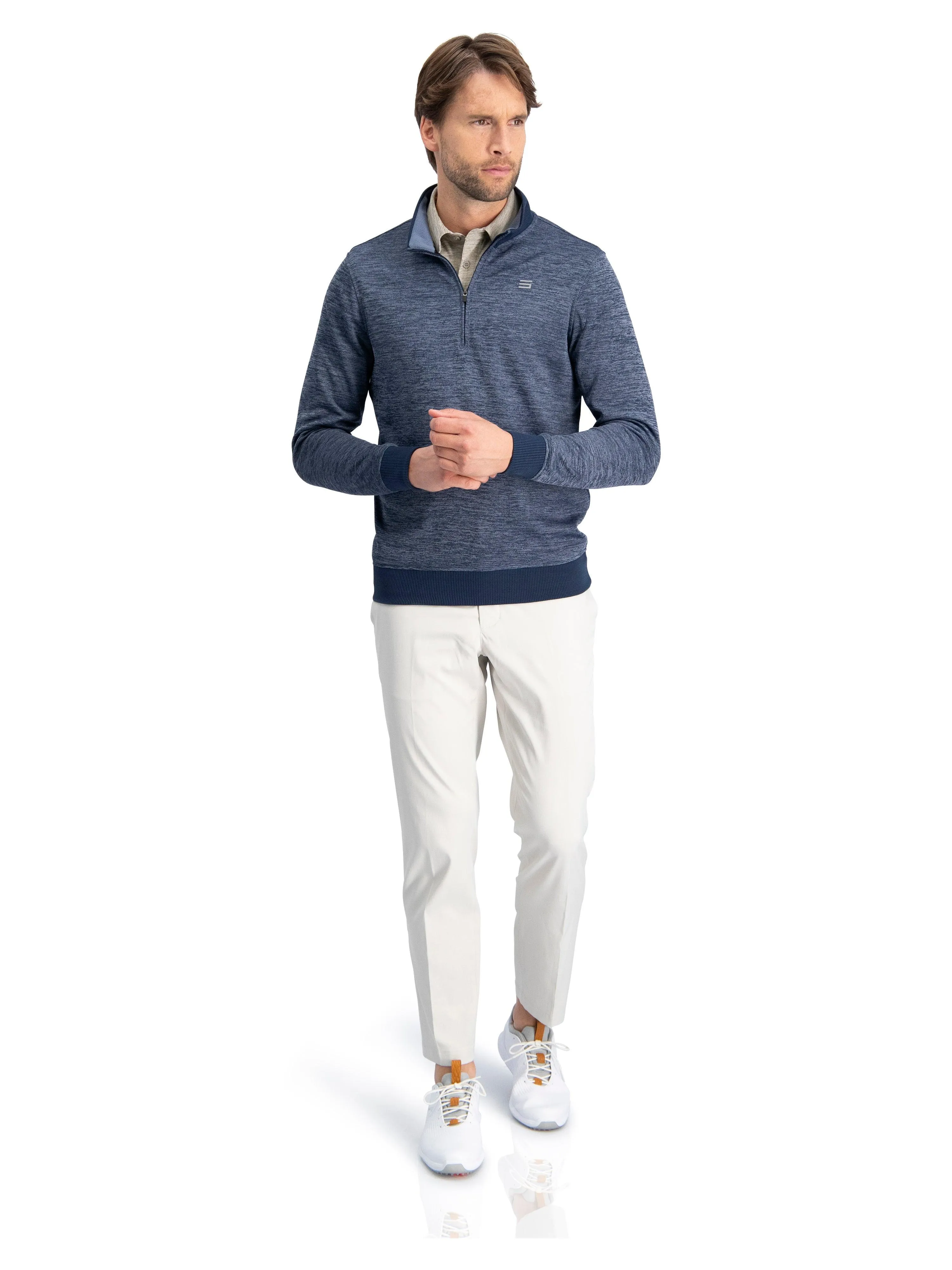 Fleece Dry Fit Pullover 1/4 Zip Golf Sweater - Tailored Fit