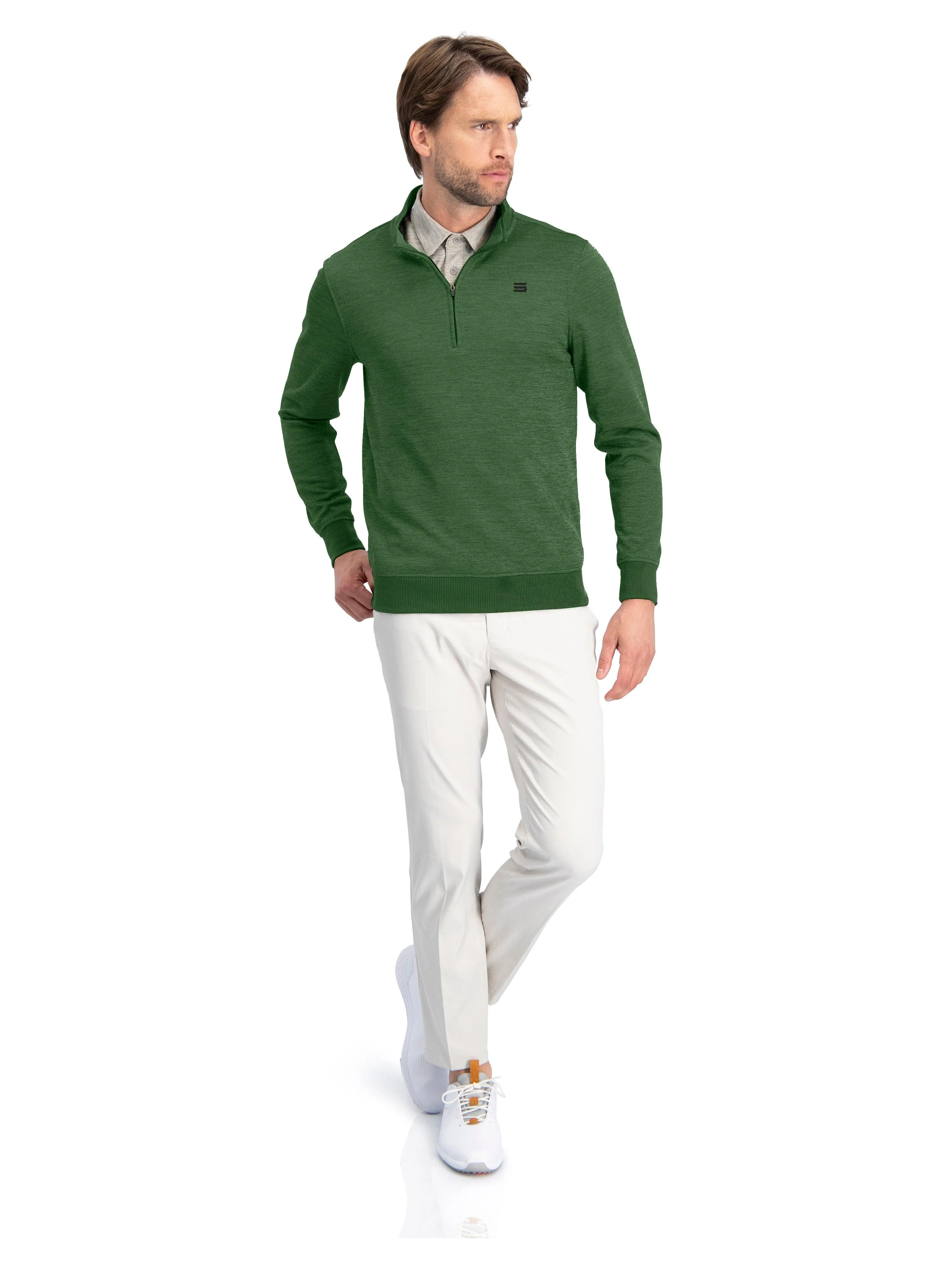 Fleece Dry Fit Pullover 1/4 Zip Golf Sweater - Tailored Fit